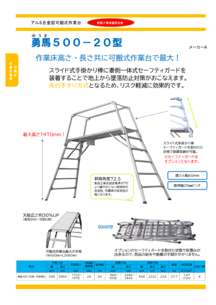 作業台・作業足場系 | 株式会社トランス | 相模原市拠点 仮設材